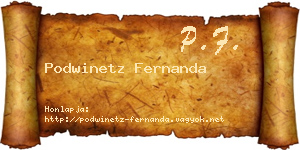 Podwinetz Fernanda névjegykártya